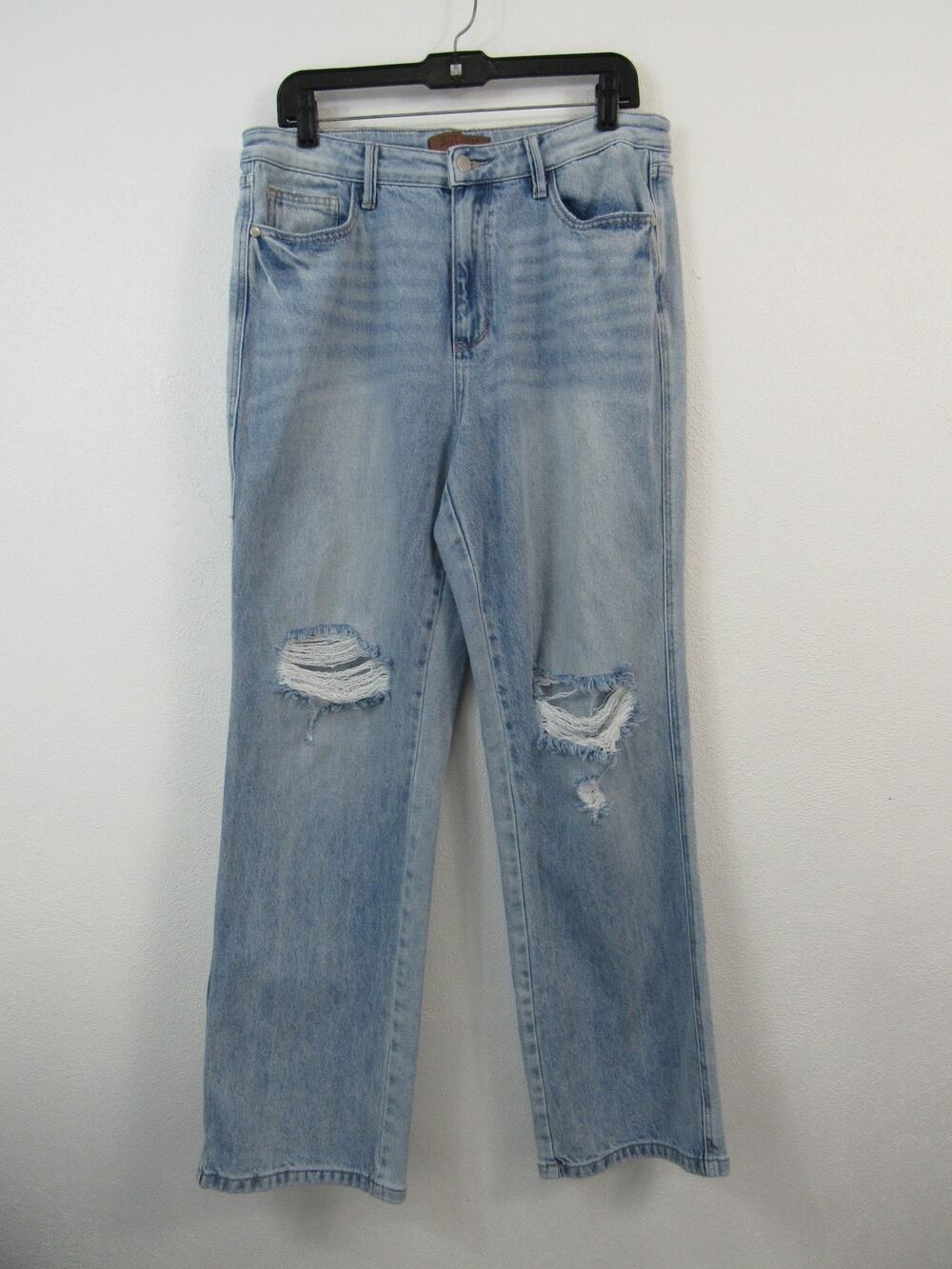 Judy Blue 13/31R High Waist Rigid Magic Destroy 90's Straight Jeans Light Blue